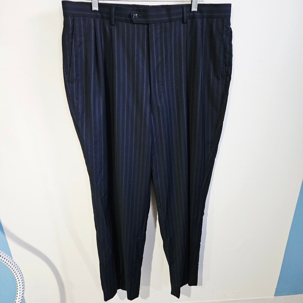RV Couture Women's Size L Dress Pants Navy Blue Pinstripe Office Professional
